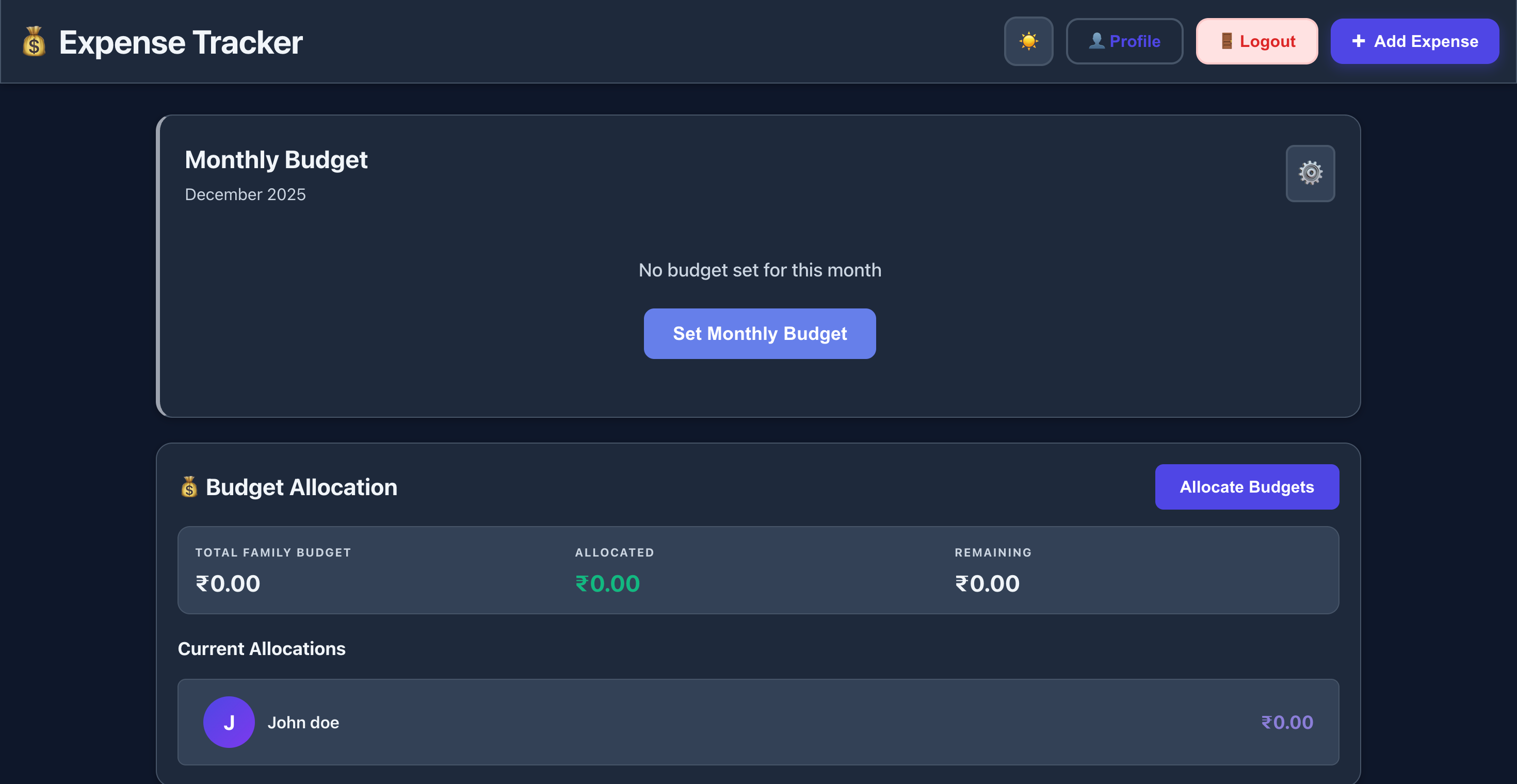 Expense Tracker - Family Finance App